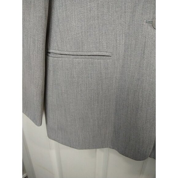 Laura Scott Grey Collared Lined Three Button Close Career Jacket Size 8 - Picture 6 of 16